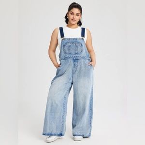 Cider Denim Pocket Wide Leg Overalls Jumpsuit Size 3X